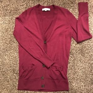 2/$20 LOFT | Burgundy Relaxed Cardigan Size M